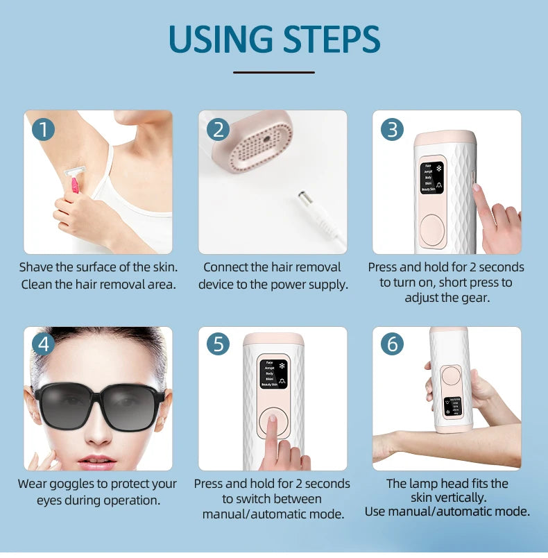 IPL Laser Hair Removal Machine Body Bikini Painless Permanent Epilator Freezing Point Hair Removal Cooling System For Women