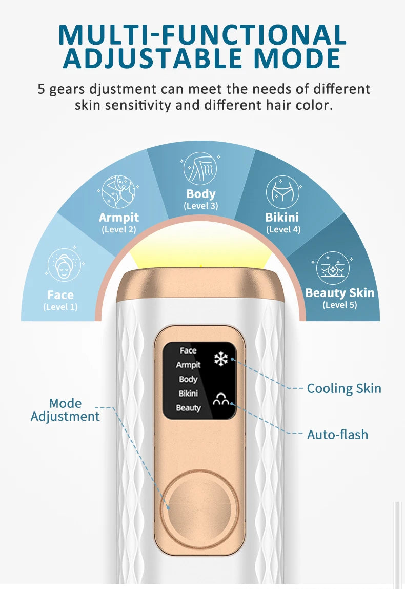 IPL Laser Hair Removal Machine Body Bikini Painless Permanent Epilator Freezing Point Hair Removal Cooling System For Women